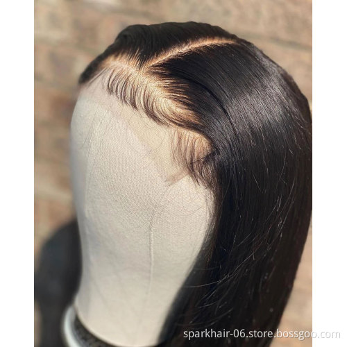 SPARK 4x4 Lace closure Wig Straight Hair Brazilian Virgin Human Hair For Black Women  Pre-Plucked with baby hair